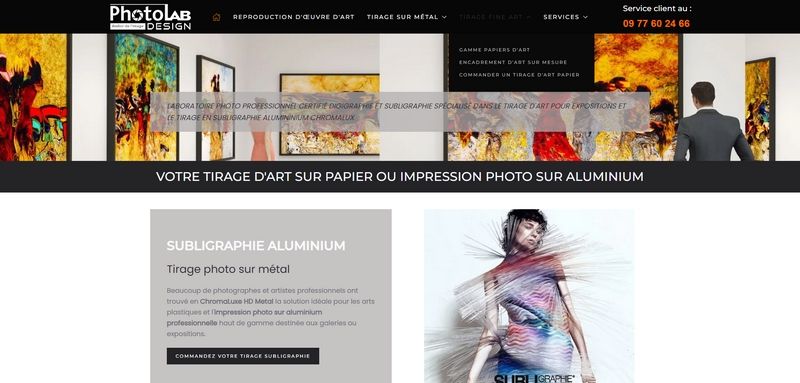  site Internet Responsive design vitrine entreprise tirage d'art Photo Lab Design