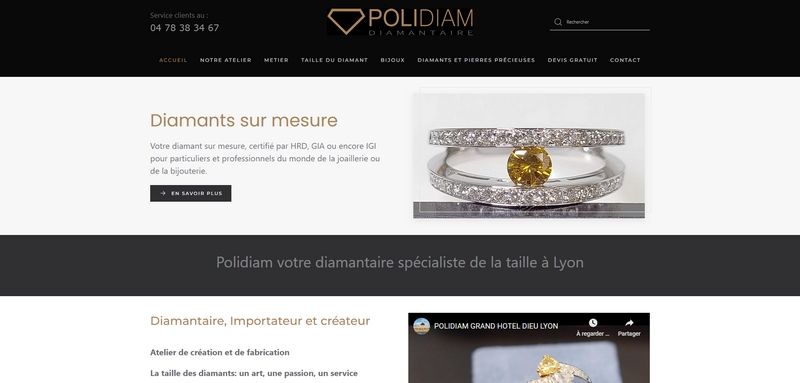  site Internet vitrine entreprise diamantaire polidiam