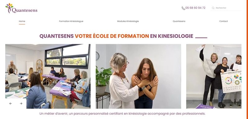  site Internet entreprise école Quantesens Formation kinésiologue